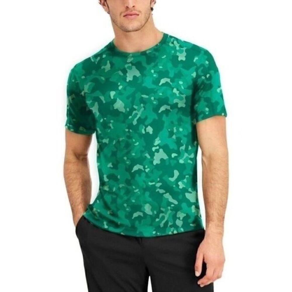New ID IDEOLOGY Men's Birdseye Printed Training T-Shirt bold emerald M